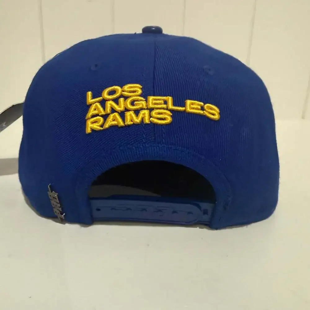 Pro Standard Los Angeles Rams Script Wordmark Snapback Hat Royal Blue